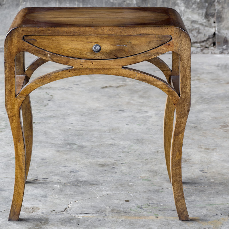 Loon Peak® Barragan Pecan End Table with Storage Wayfair